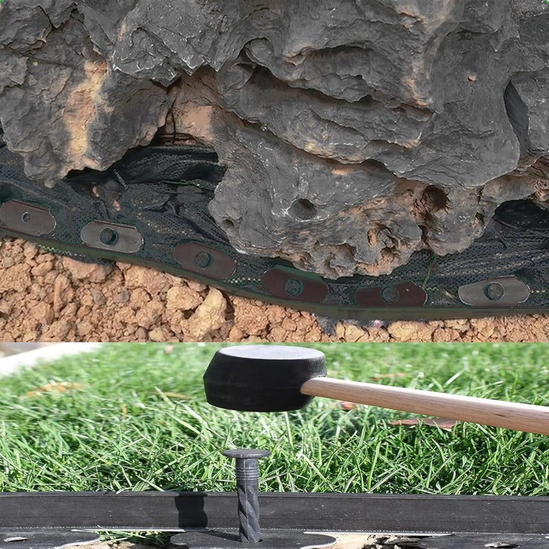 DasTior 40ft Garden Landscape Edging,Landscape Edging with 40 Landscape Spikes,Paver Edging 2 Inch Tall,Terrace Board Black… - Image 3